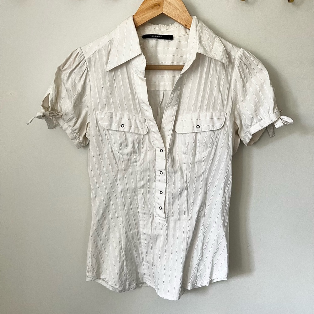 Vero Moda White Textured Blouse